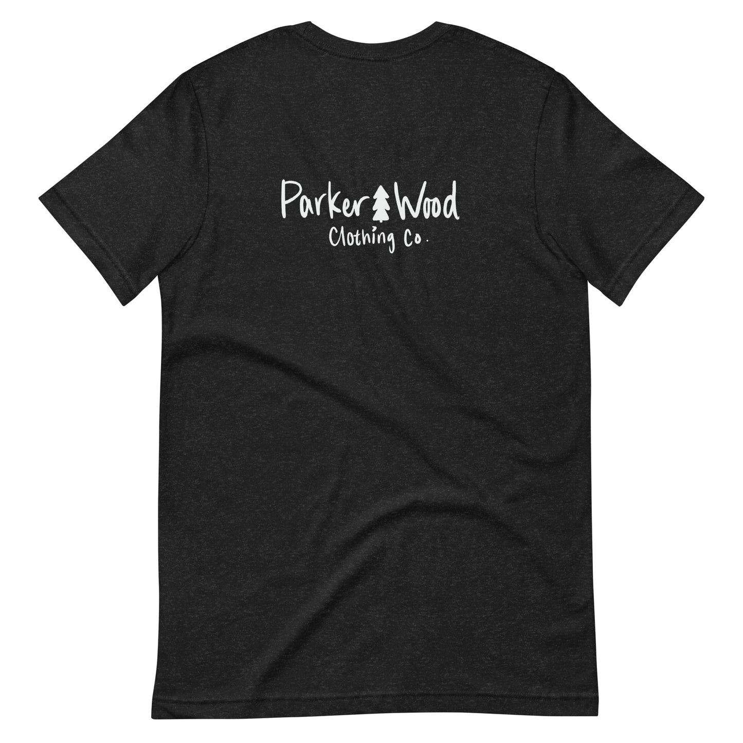 Parker Wood white text logo Adult T-shirt