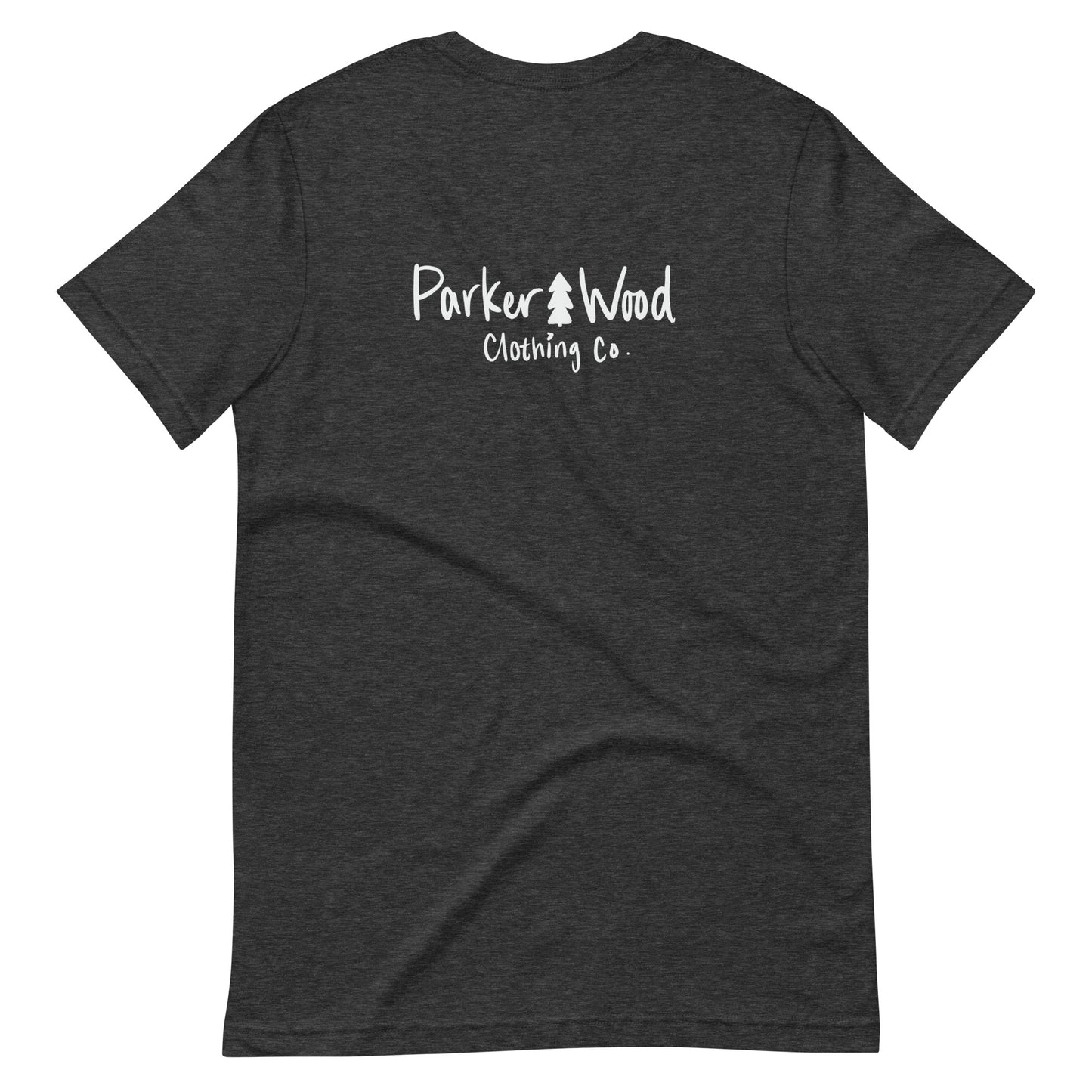 Parker Wood white text logo Adult T-shirt