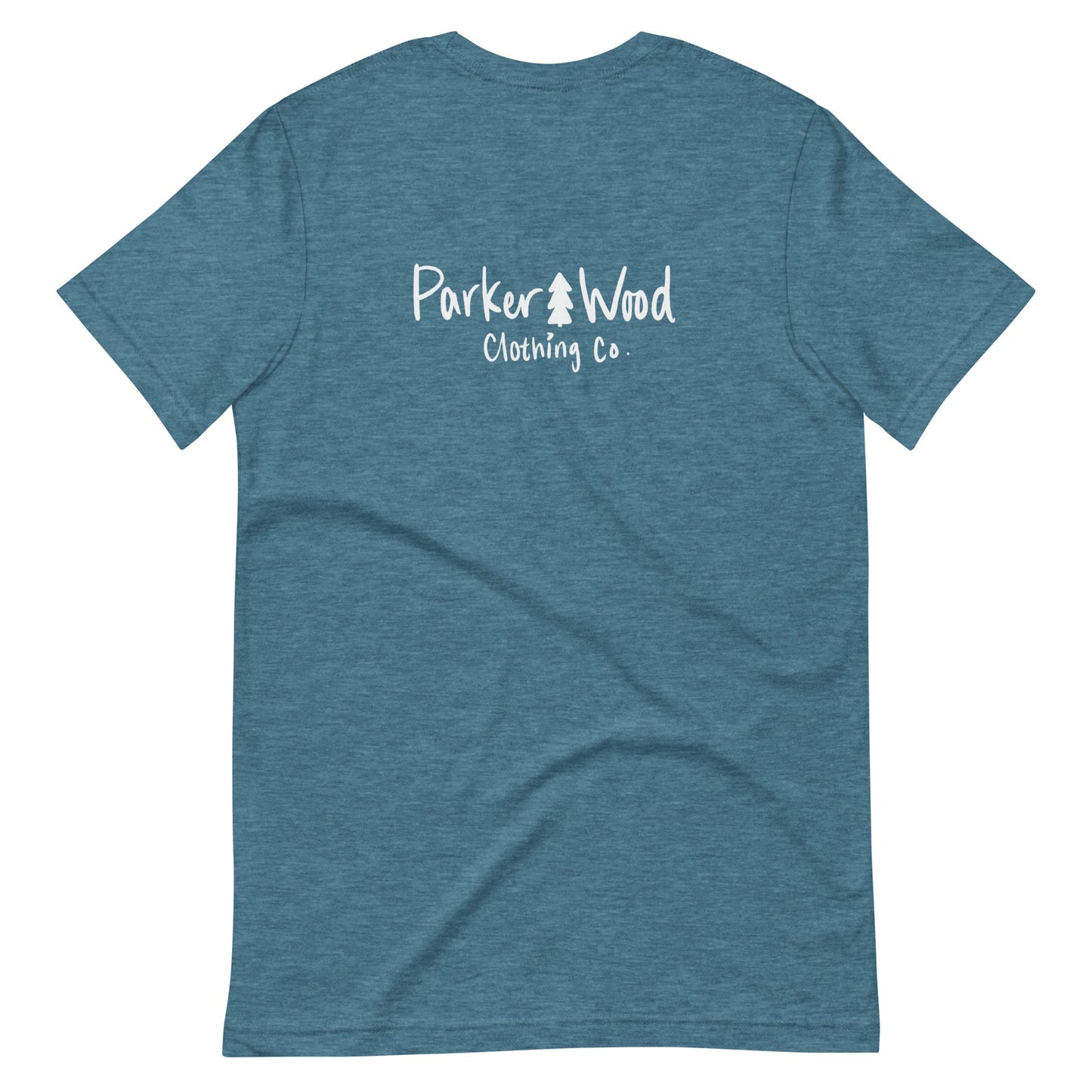 Parker Wood white text logo Adult T-shirt